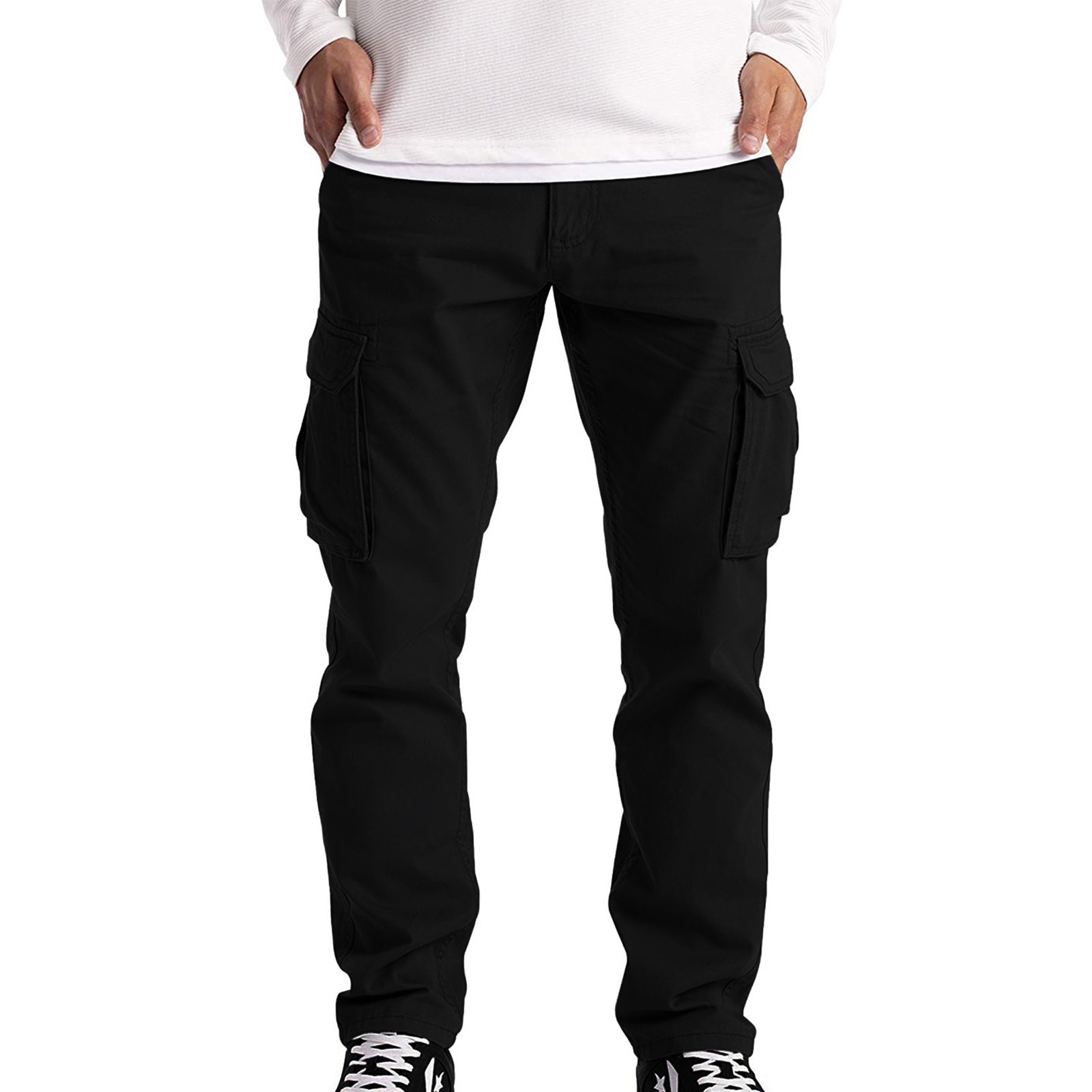 thumbnail image 5 of Pantalones cargo de trabajo para hombre: 6 bolsillos, poliéster, cintura media, para todas las estaciones, tallas S-XXXXXL., 5 of 8